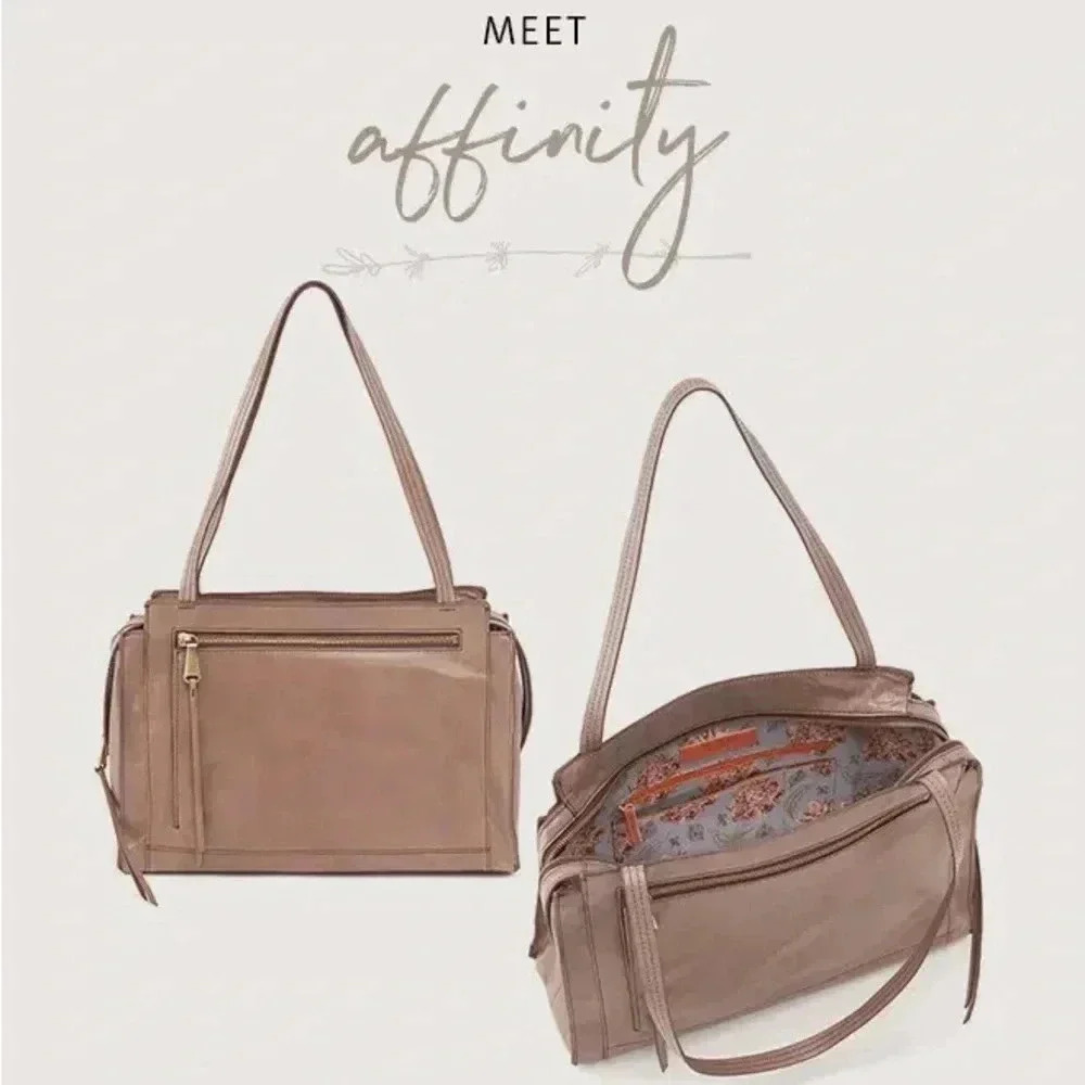 NWOT Hobo International Affinity Metallic Calfskin Leather Shoulder Bag